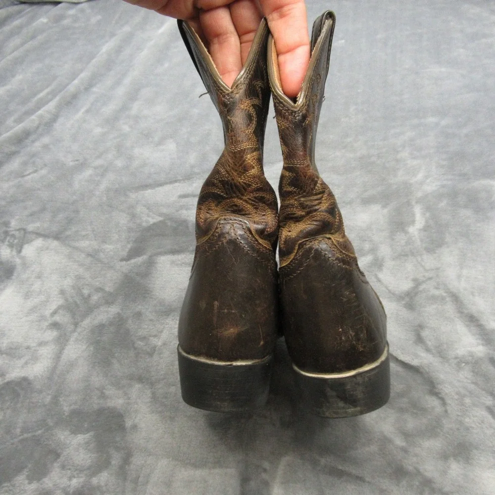 Ariat Heritage Cowboy Boots Youth 3 Brown Leather Western Rodeo Southwestern